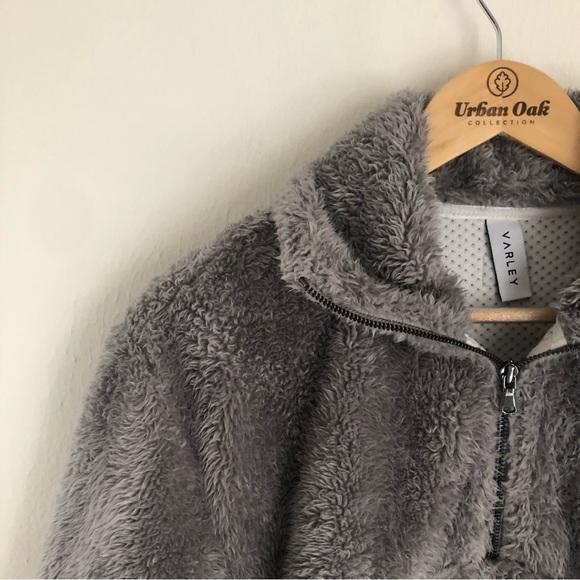 Varley Size XS Grey Hi Pile Duray Qurter Zip Sherpa Pullover Sweater - Picture 3 of 8